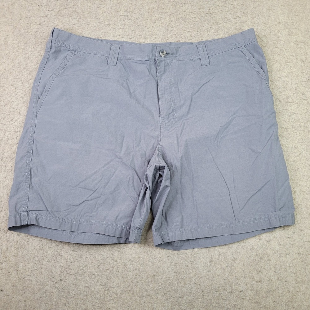 Columbia Performance Chino Shorts Mens 40 Gray Lightweight 8" Inseam